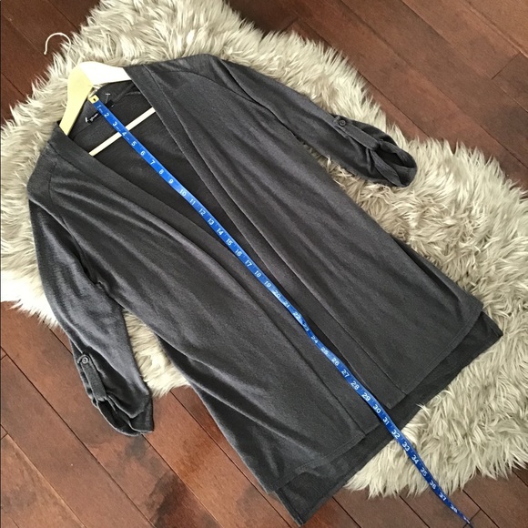 Grey light weight Open Front Sweater - Picture 4 of 10